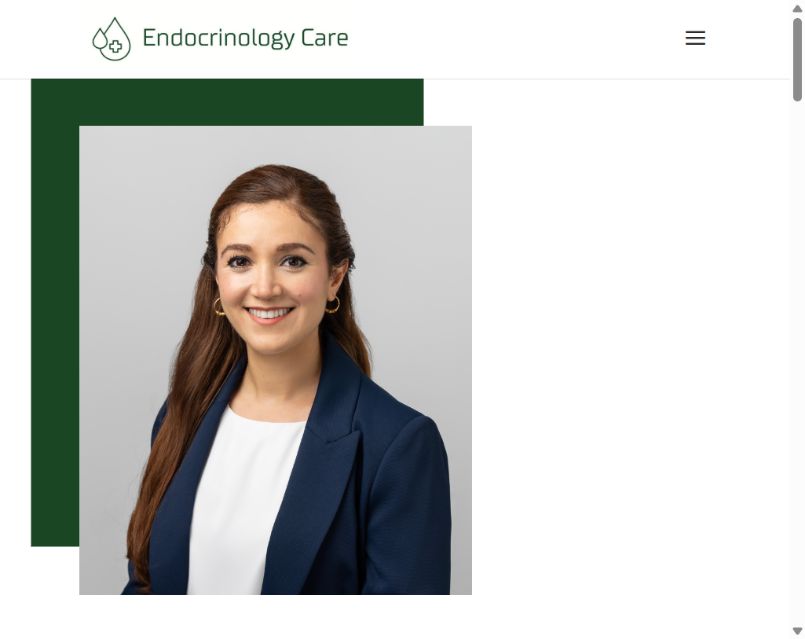 Endocrinology Care tablet preview Endocrinology Care website at tablet screen size