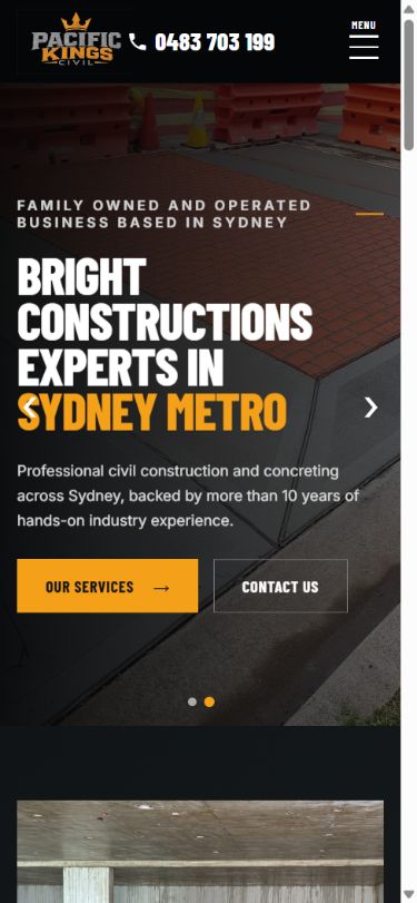 Pacific Kings Civil mobile preview Pacific Kings Civil website at mobile screen size