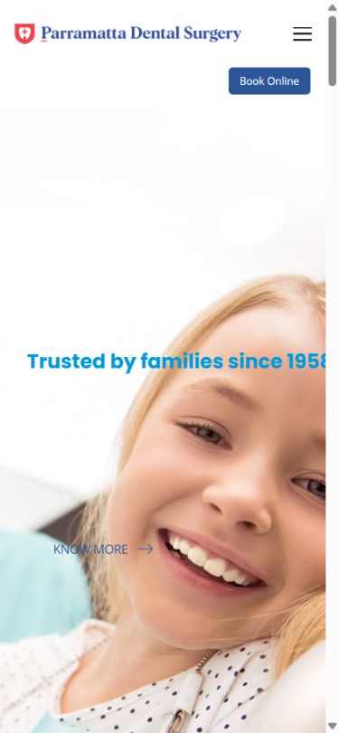 Parramatta Dental Surgery mobile preview Parramatta Dental Surgery website at mobile screen size