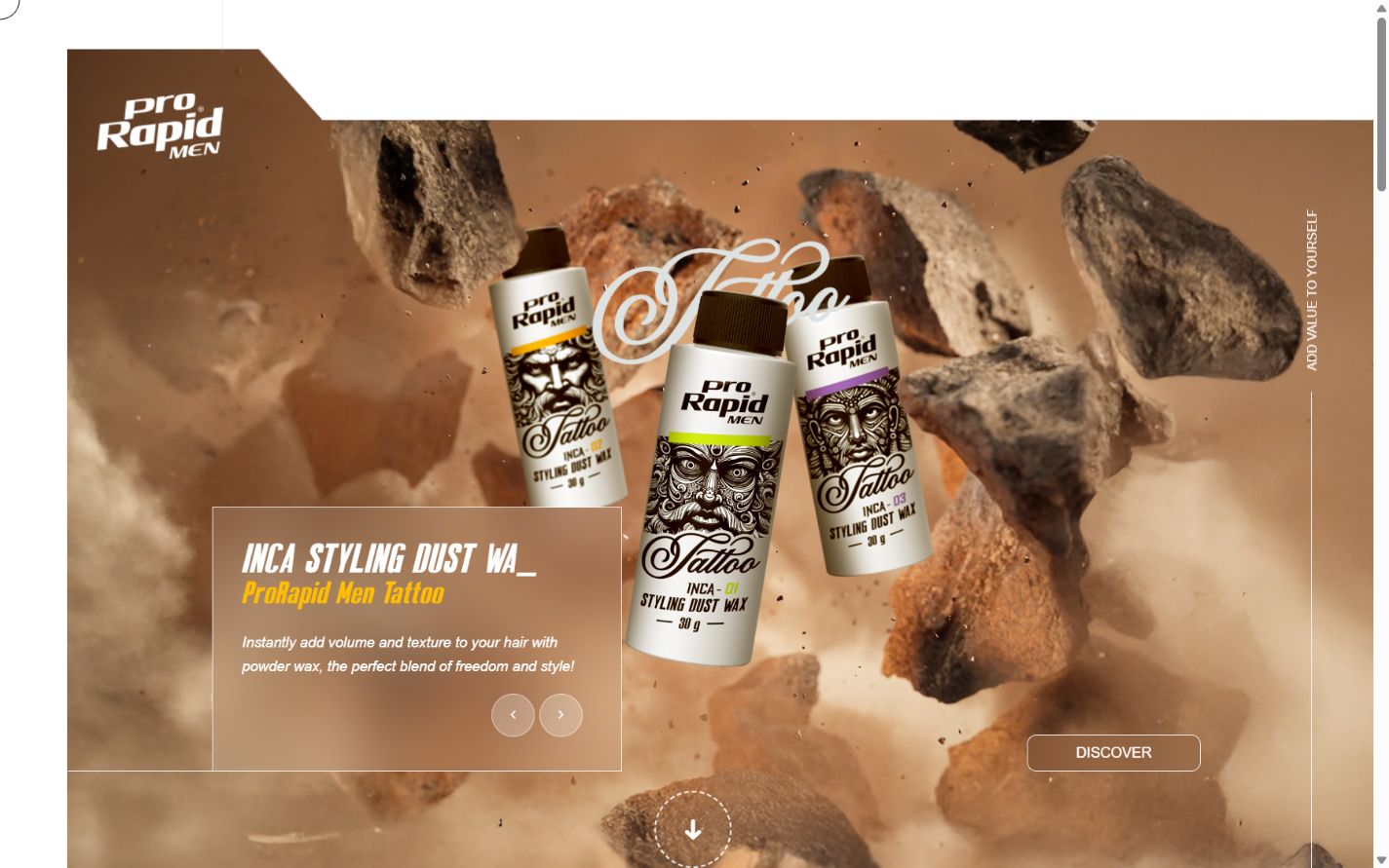 Pro Rapid Men desktop preview Pro Rapid Men website at desktop screen size