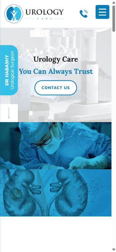 Urocare mobile preview Urocare website at mobile screen size